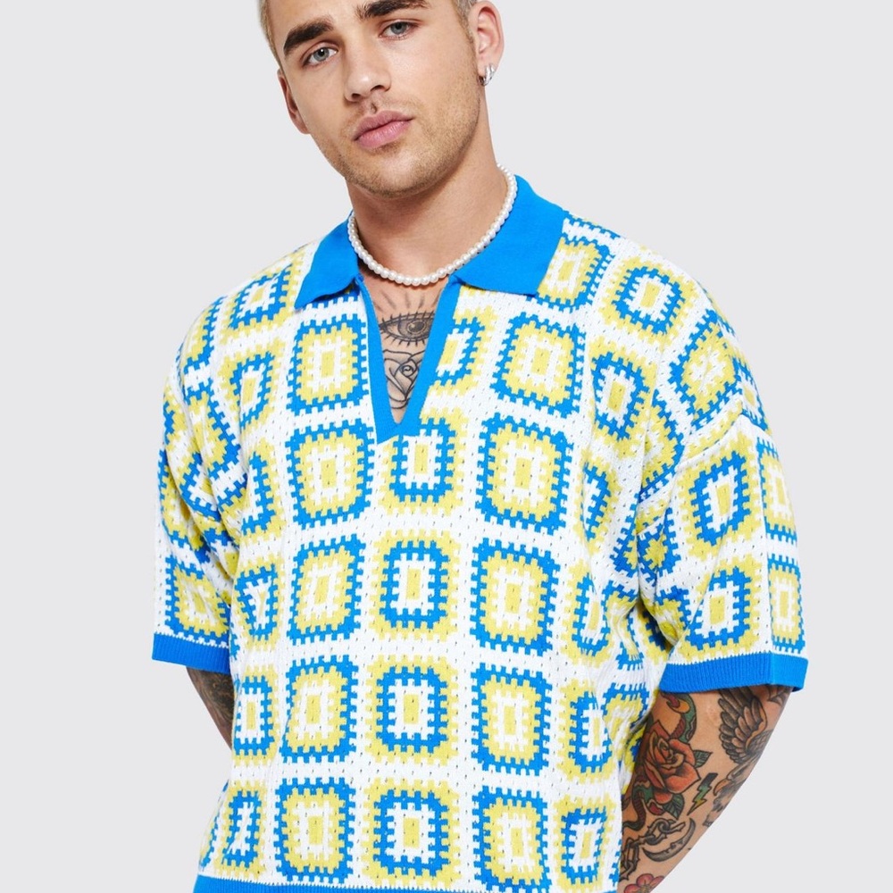 Crochet Patterned Polo